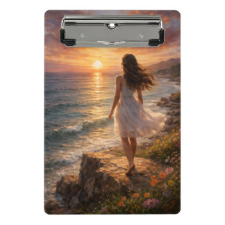 Mini Prancheta Ampliação de Foto Estética do Oceano ao Pôr do Sol