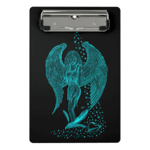 Mini Prancheta Angel perdeu em Love, Design preto e verde
