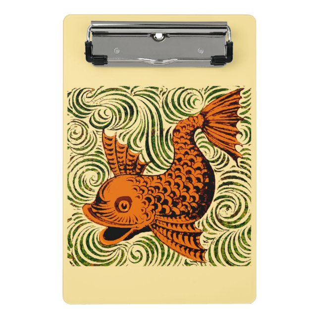 Mini Prancheta Antiguidade de Peixe Azulejo Antigo (Frente)