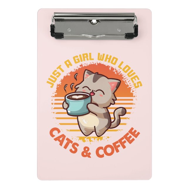 Mini Prancheta Apenas Uma Menina Que Ama Cats E Café (Frente)