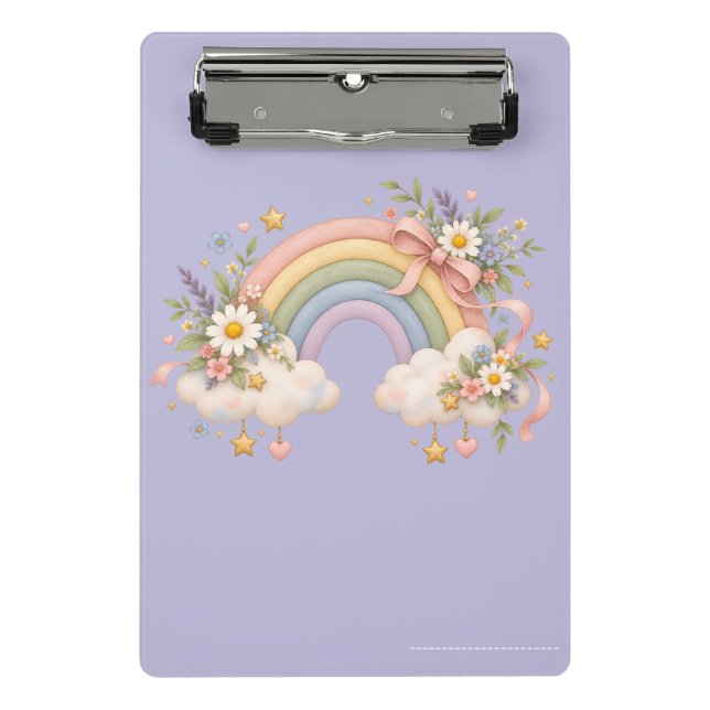 Mini Prancheta Arco-íris em Aquarela Presente – Nuvem Encantadora (Frente)