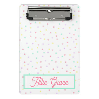 Mini Prancheta Área de Transferência Personalizada - Polkadots