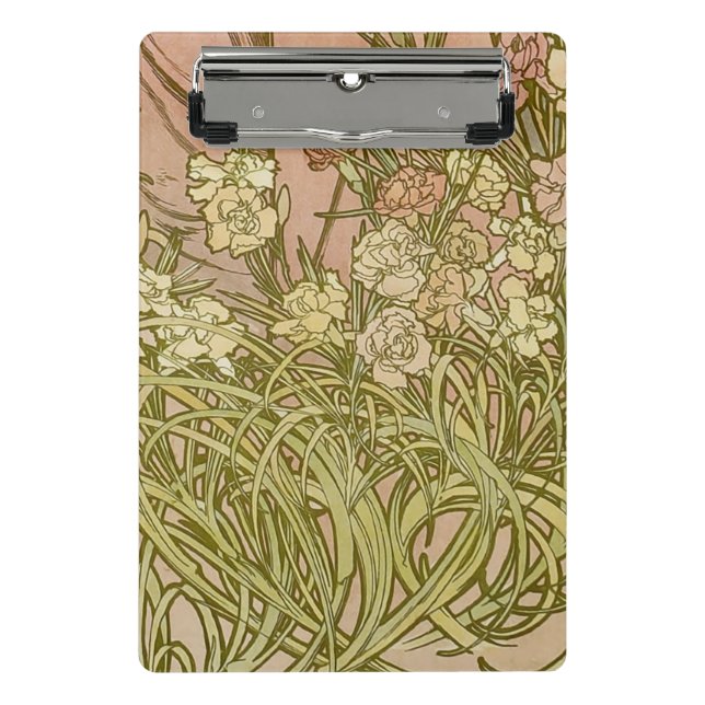 Mini Prancheta Art Nouveau Alfonse Mucha Floral (Frente)