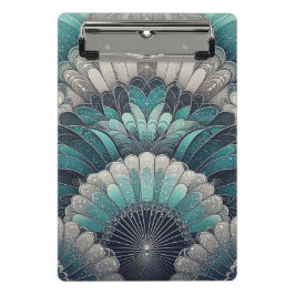 Mini Prancheta Art Nouveau Ventiladores Azuis e Prateados