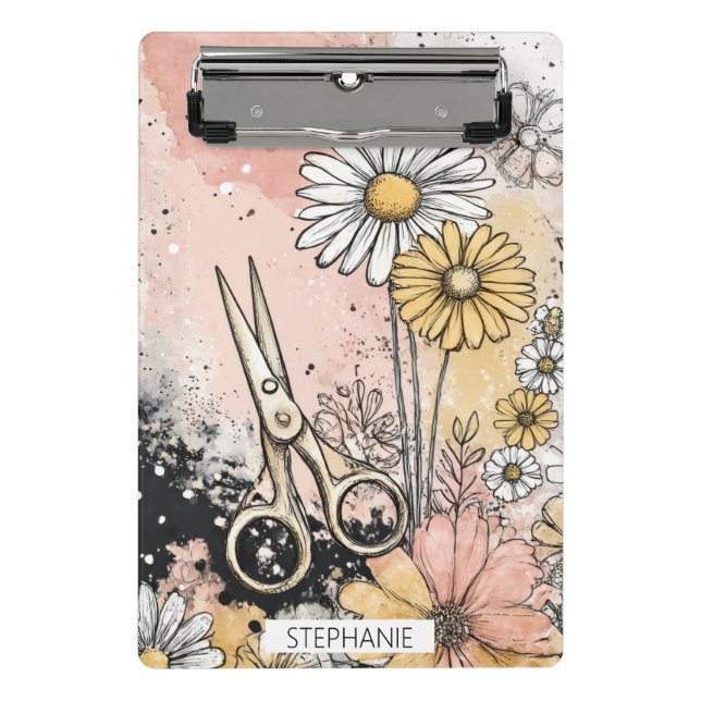 Mini Prancheta Arte Floral Abstrata em Aquarela (Frente)