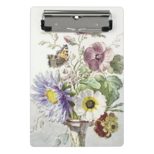 Mini Prancheta Arte Floral de Borboleta Vintage de William van Le