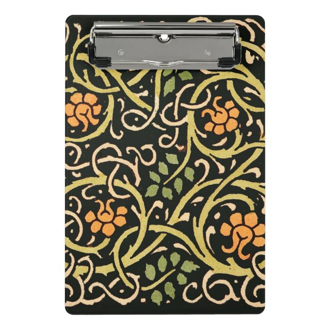 Mini Prancheta Artes e Ofícios Vintage Padrão Floral Roycroft (Frente)