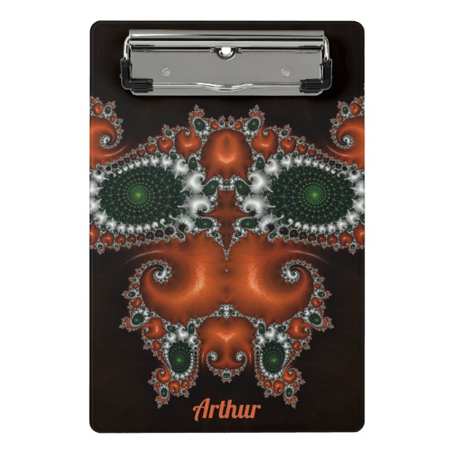 Mini Prancheta ARTHUR ~ design preto, vermelho, verde e branco (Frente)