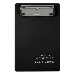 Mini Prancheta Artista Salão de Maquiagem de Cabelo Negro Moderno