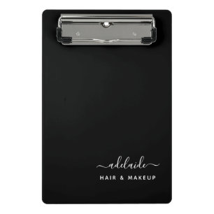 Mini Prancheta Artista Salão de Maquiagem de Cabelo Negro Moderno