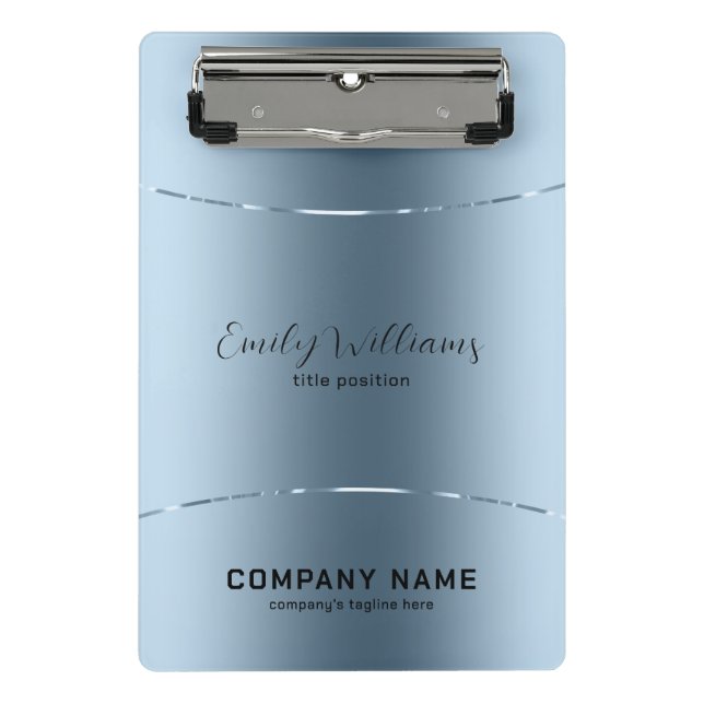 Mini Prancheta Aspecto de aço inoxidável azul metálico moderno (Frente)
