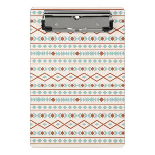 Mini Prancheta Aztec Formas Padrão Rust Teal Cream