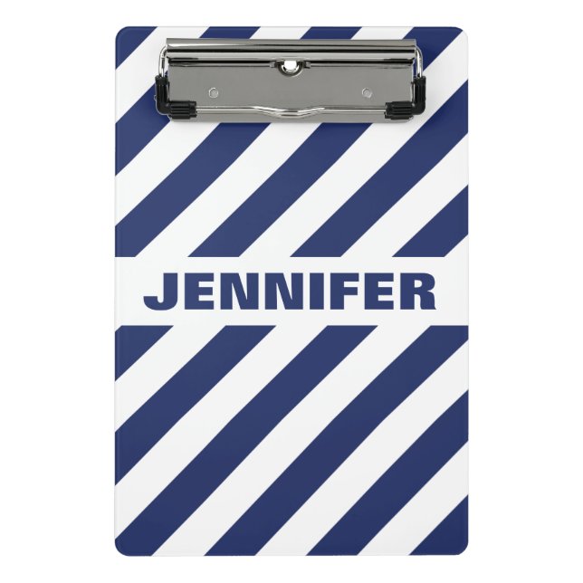 Mini Prancheta Azul E Branco Em Linho (Frente)