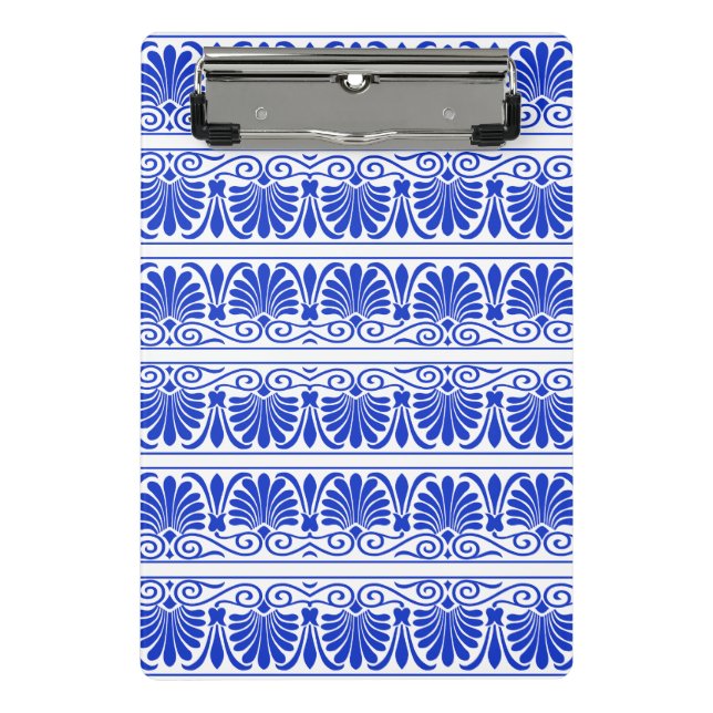 Mini Prancheta Azul-padrão árabe mediterrânico grego (Frente)