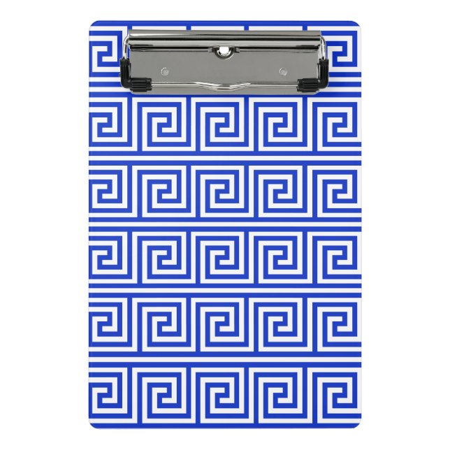 Mini Prancheta Azul-padrão dos quadrados-chave gregos (Frente)