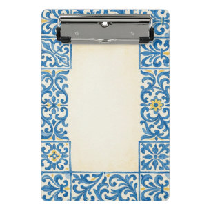 Mini Prancheta Azulejo design de aquarela estacionária portuguesa
