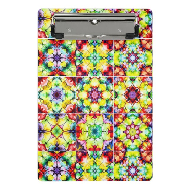 Mini Prancheta Azulejos do Mediterrâneo, Azulejos de Tinta Álcool (Frente)