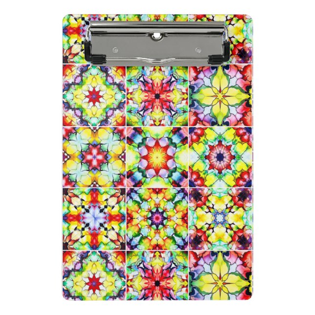 Mini Prancheta Azulejos do Mediterrâneo, Azulejos de Tinta Álcool (Frente)