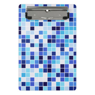 Mini Prancheta Azulejos para Piscina, Azulejos Mosaico Azuis, Pad