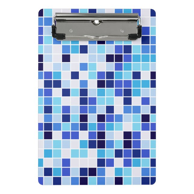 Mini Prancheta Azulejos piscinas, Azulejos Mosaicos Azuis, Padrão (Frente)