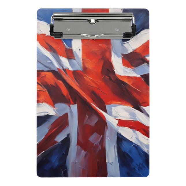 Mini Prancheta Bandeira Britânica - Pintura Impressionista (Frente)