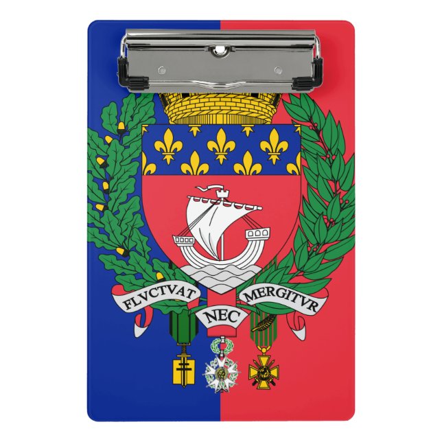 Mini Prancheta Bandeira de Paris, França (Frente)