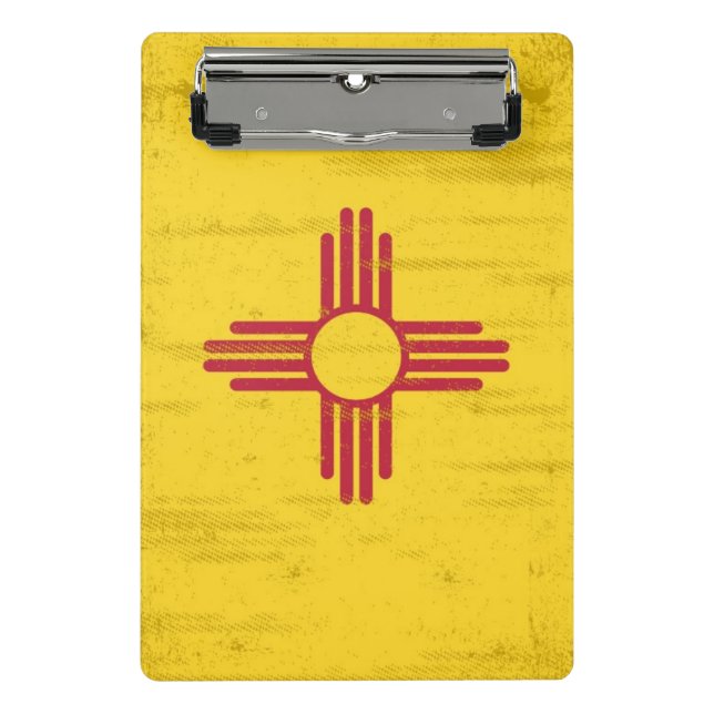 Mini Prancheta Bandeira do grunge de New mexico. Bandeira de New (Frente)