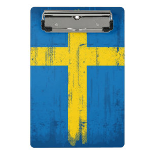 Mini Prancheta Bandeira sueco do Grunge