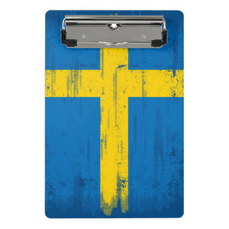 Mini Prancheta Bandeira sueco do Grunge