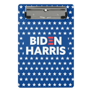 Mini Prancheta Biden Harris White Stars Standard Blue