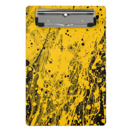 Mini Prancheta Black and Yellow Paint Splashes