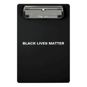 Mini Prancheta Black Lives Matam texto preto e branco minimalista