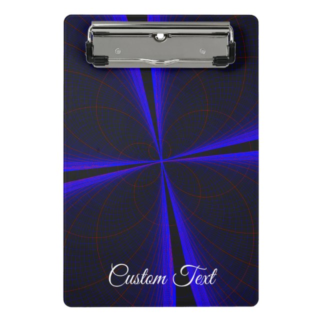 Mini Prancheta Blue Accent Clover Leaf Geometric Mini Clipboard (Frente)