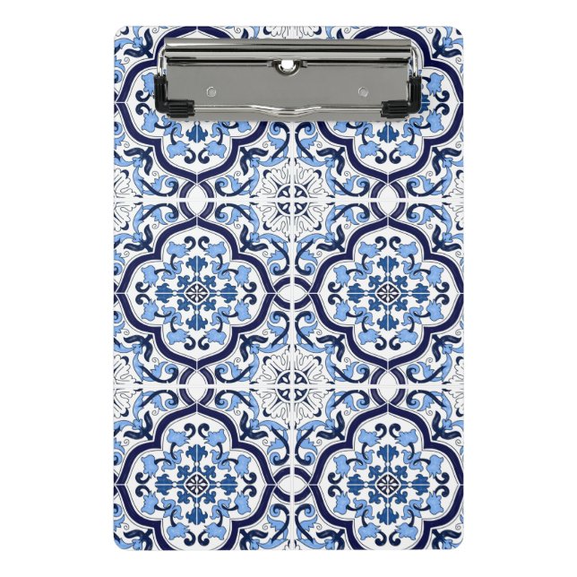 Mini Prancheta  Blue Floral Mediterrâneo Azulejo Siciliano (Frente)