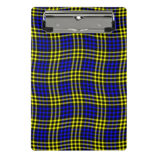 Mini Prancheta Blue Yellow Plaid Checker Seamless Pattern