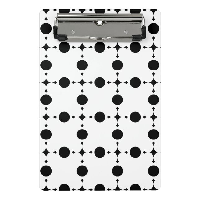 Mini Prancheta Bolinhas Pretas, Padrão de Bolinhas, Pontos, Ponto (Frente)