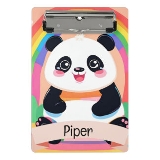 Mini Prancheta Bonito Bebê Panda Rainbow