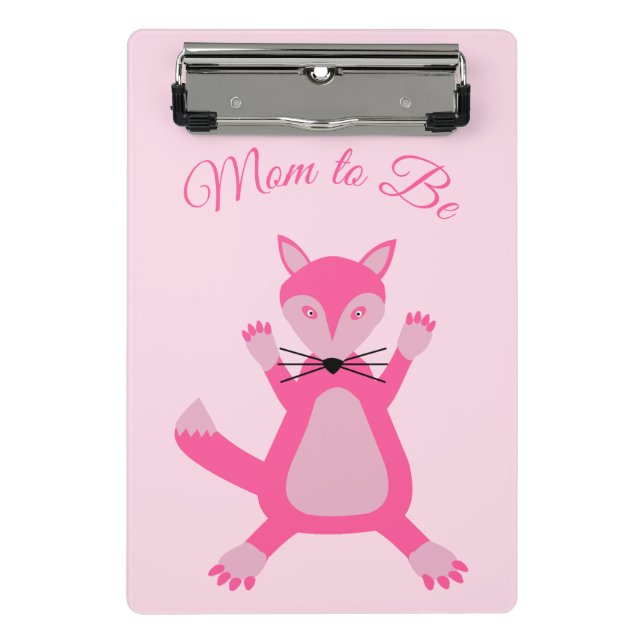 Mini Prancheta Bonito Menina Rosa Raposa Costumava ser mãe (Frente)