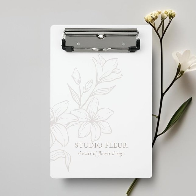 Mini Prancheta Branca | Floral Mínimo Chic (Criador carregado)