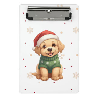 Mini Prancheta Cachorro de Natal Adorável - Cachorrinho Festivo d