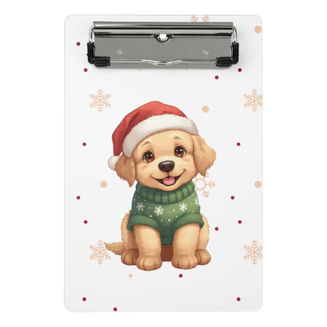 Mini Prancheta Cachorro de Natal Adorável - Cachorrinho Festivo d (Frente)