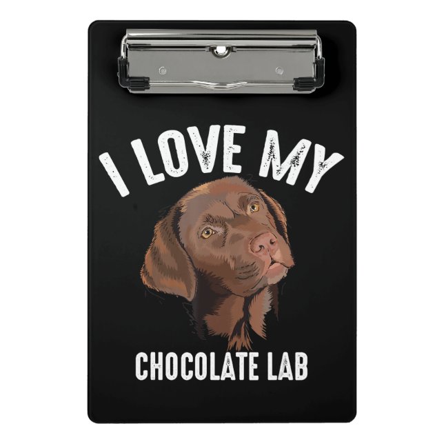 Mini Prancheta Cachorro | Eu Amo Meu Laboratório De Chocolate (Frente)