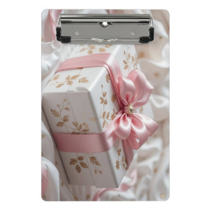 Mini Prancheta caixa de presente de seda rosa encantadora