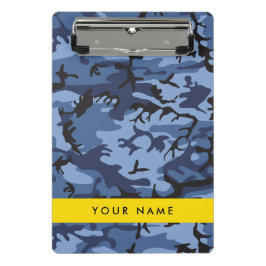 Mini Prancheta Camuflagem Azul Marinho Personalize seu nome