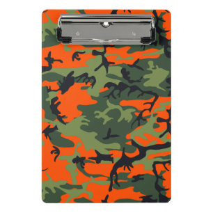 Mini Prancheta Camuflagem Laranja e Verde, Militar, Exército