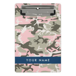 Mini Prancheta Camuflagem rosa e verde Seu nome personaliza