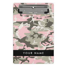 Mini Prancheta Camuflagem rosa e verde Seu nome personaliza