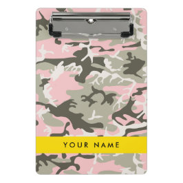 Mini Prancheta Camuflagem rosa e verde Seu nome personaliza