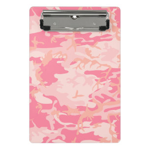 Mini Prancheta Camuflagem Rosa, Militar, Exército