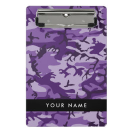 Mini Prancheta Camuflagem Roxa Personalize seu nome